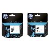 HP 62 Pack de 2 Cartouches d'Encre Noire et Trois Couleurs Authentiques (N9J71AE)
