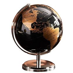 Exogio Globe terrestre avec étoiles pour maison, table, bureau, ornement cadeau, décoration de maison (doré)