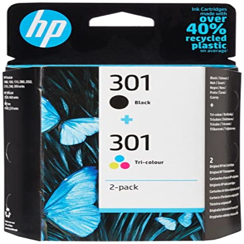 Pack de 2 cartouches imprimante HP 301 Noir+Couleur