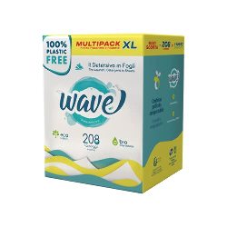 Wave Washing Classic – Le Détergent en Feuilles – 100% SANS PLASTIQUE - Multipack XL - 208 lavages