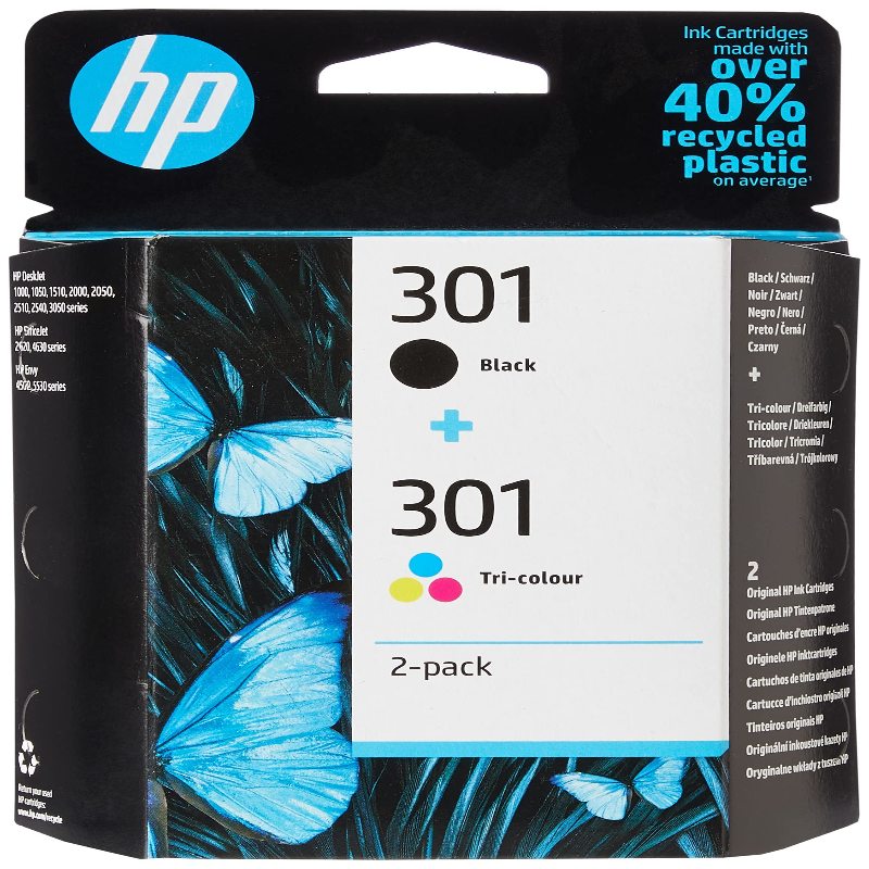 HP - Cartouche 301 pack 2 (1 noire + 1 couleur)
