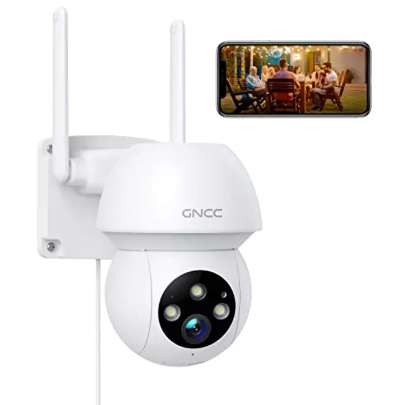 GNCC Caméra Surveillance WiFi Extérieure 360°Pan/Tilt, 1080P Caméra de  Sécurité Extérieure.